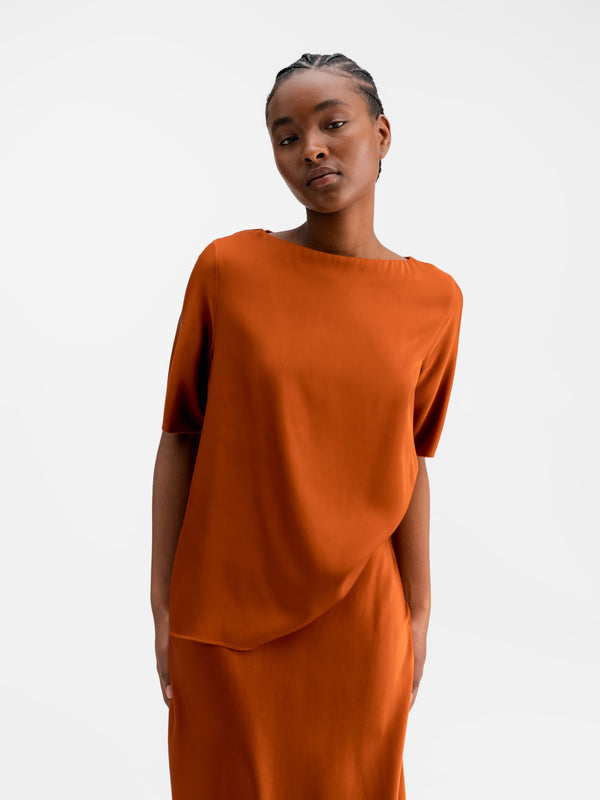 Yoli silk blouse rust