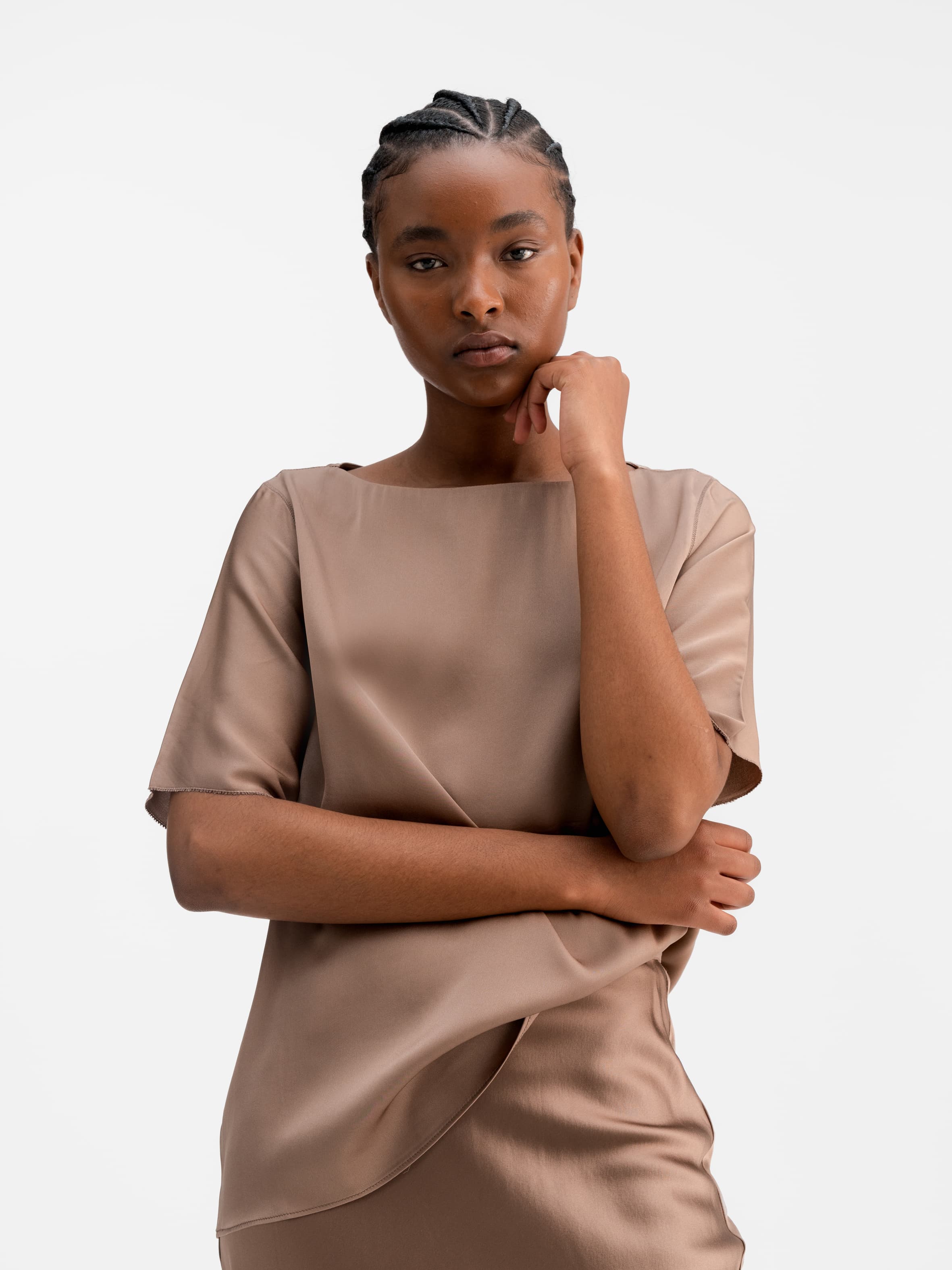 Yoli silk blouse sand