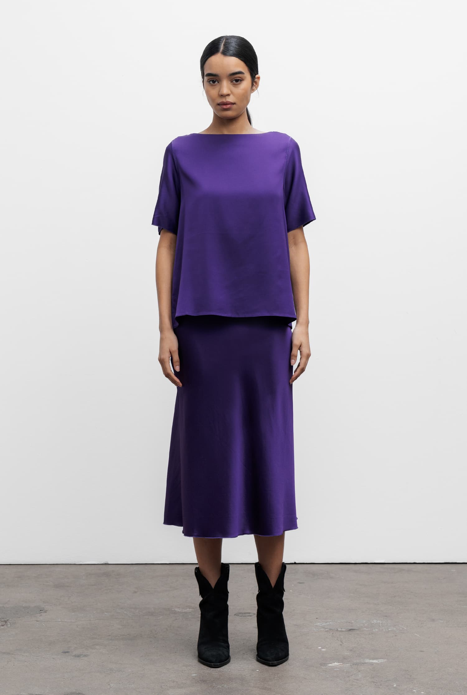 Yoli silk blouse violet