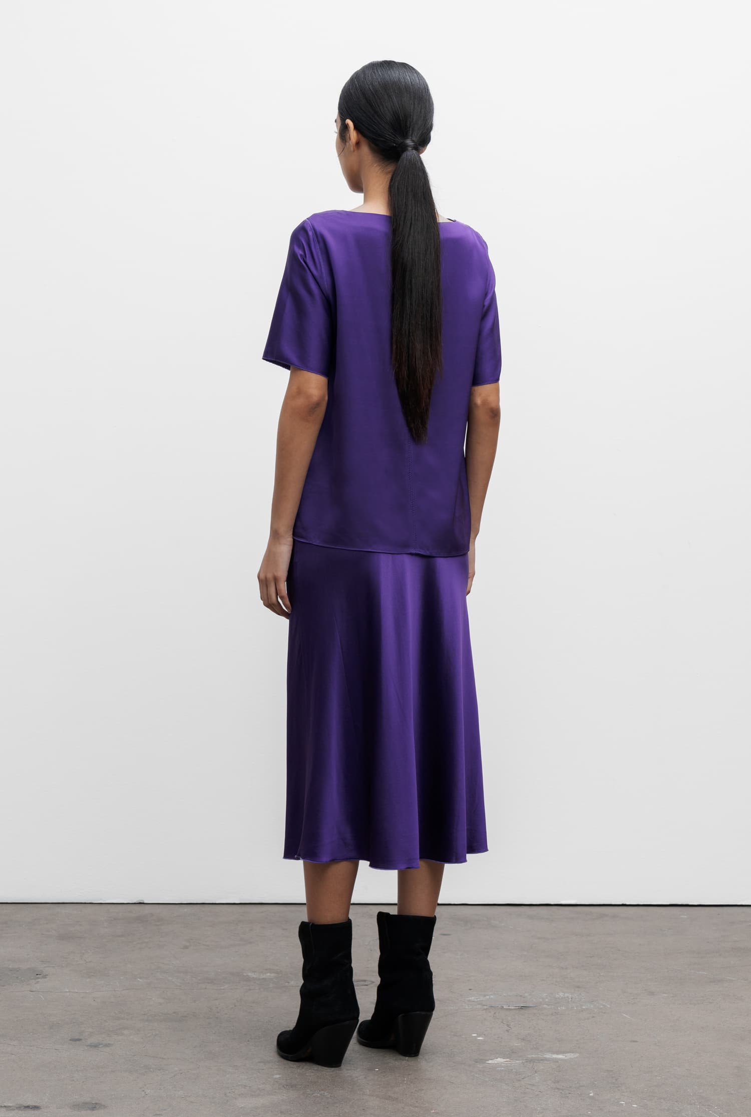 Yoli silk blouse violet