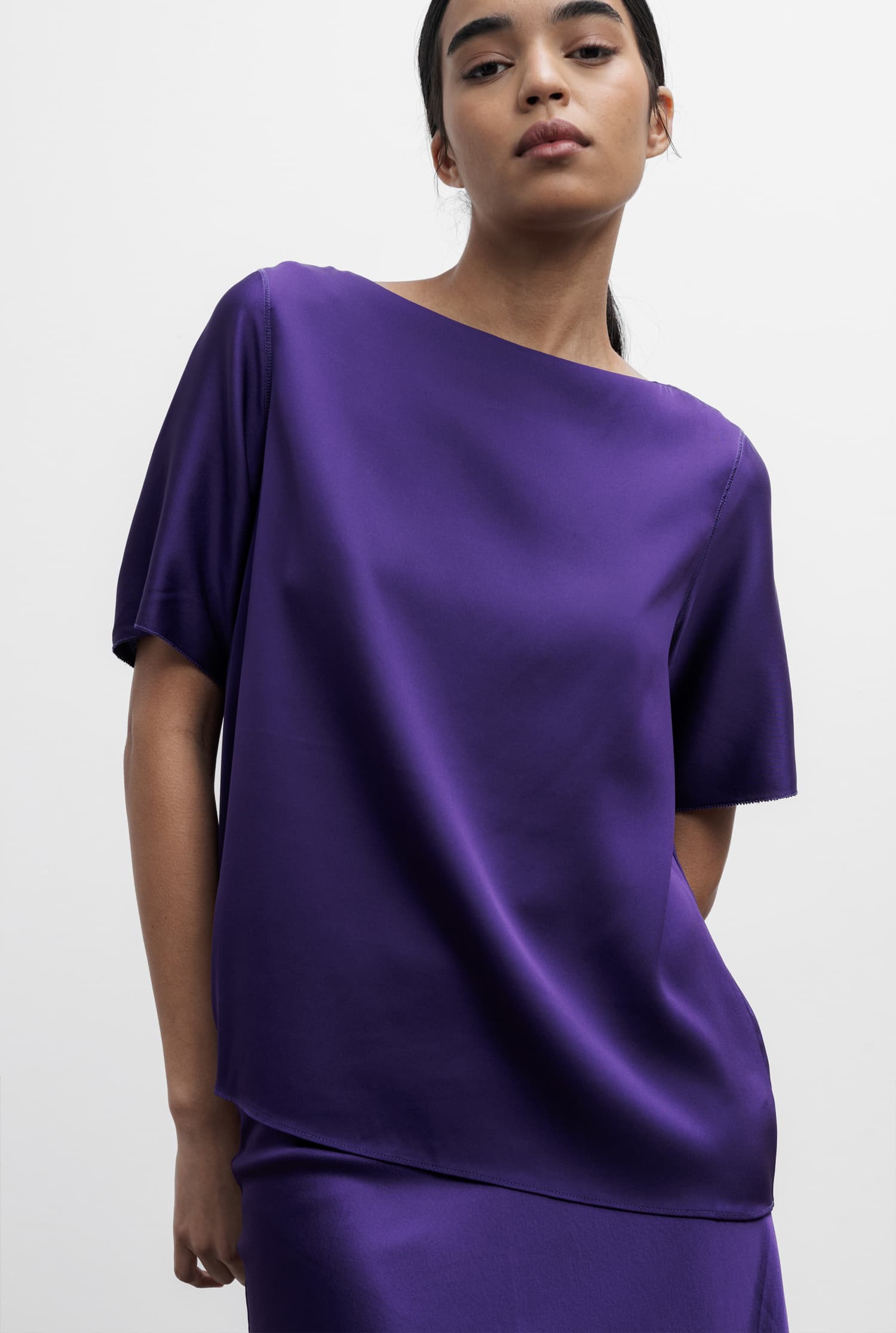 Yoli silk blouse violet