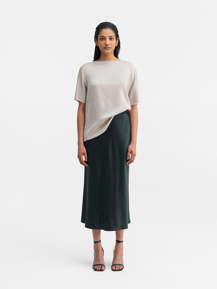 ahlvar Yoli silk blouse greige