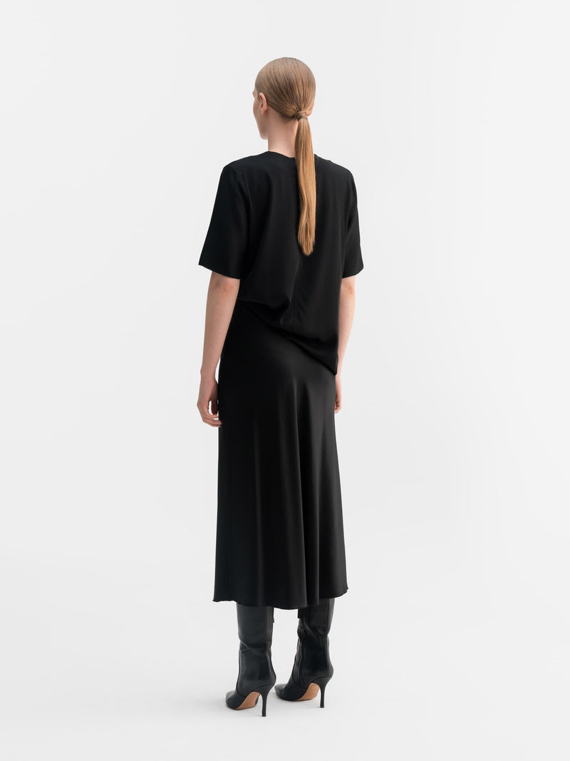 Yoli v-neck silk blouse black