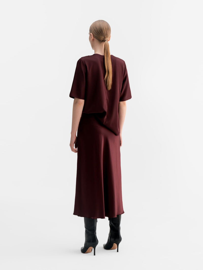 Yoli v-neck silk blouse burgundy