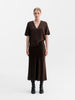 Yoli v-neck silk blouse dark brown