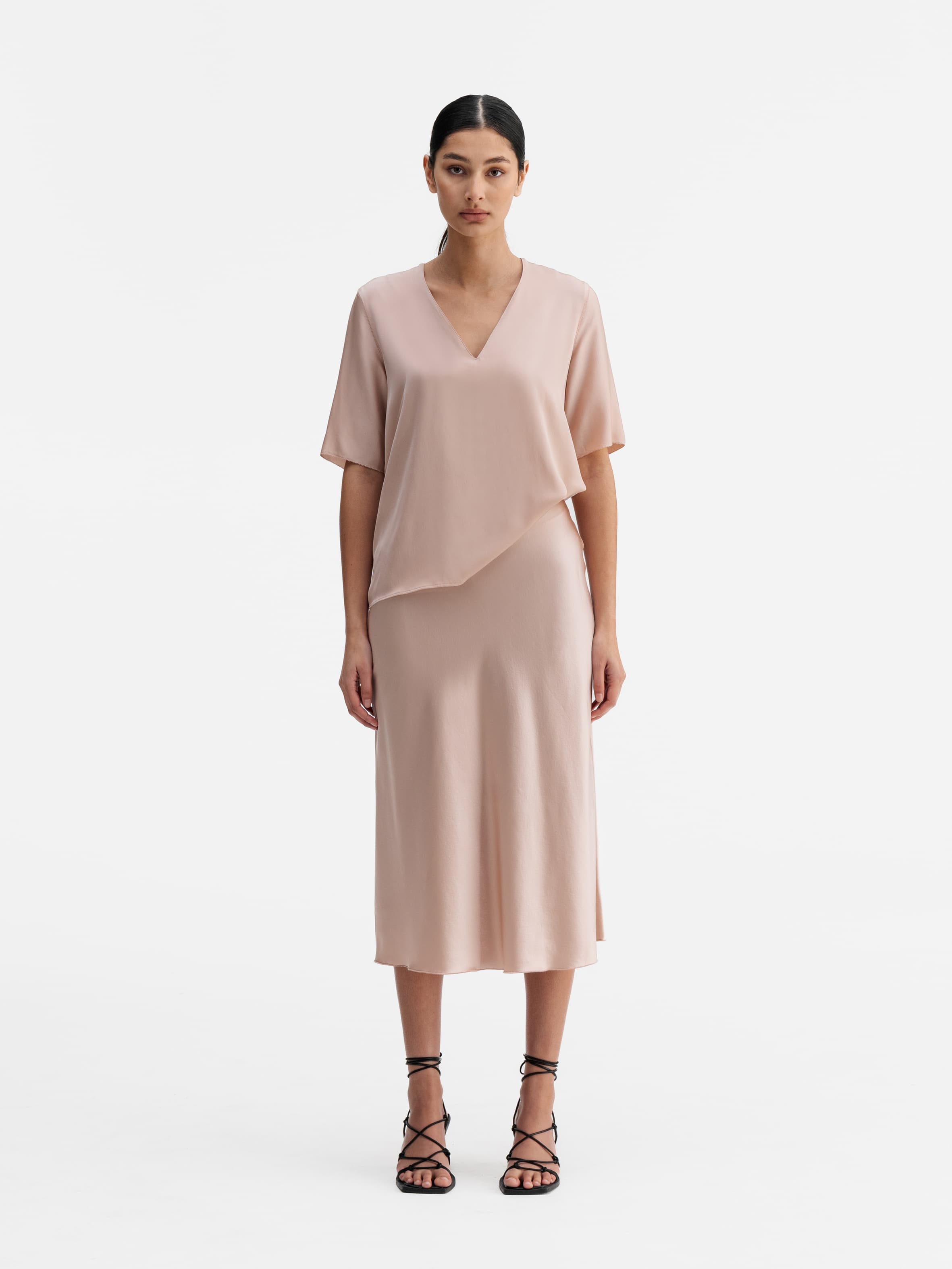 Yoli v-neck silk blouse dusty pink