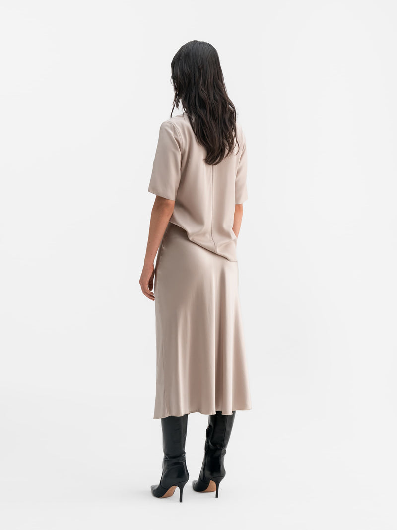 Yoli v-neck silk blouse greige