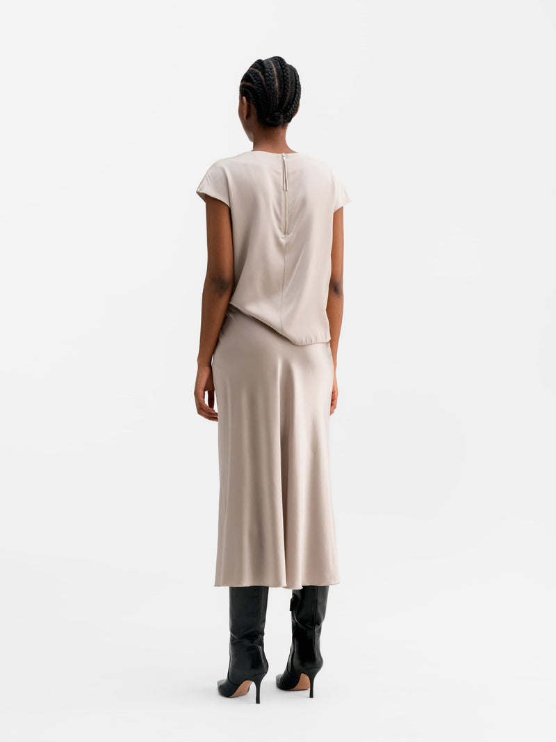 Yui silk top greige