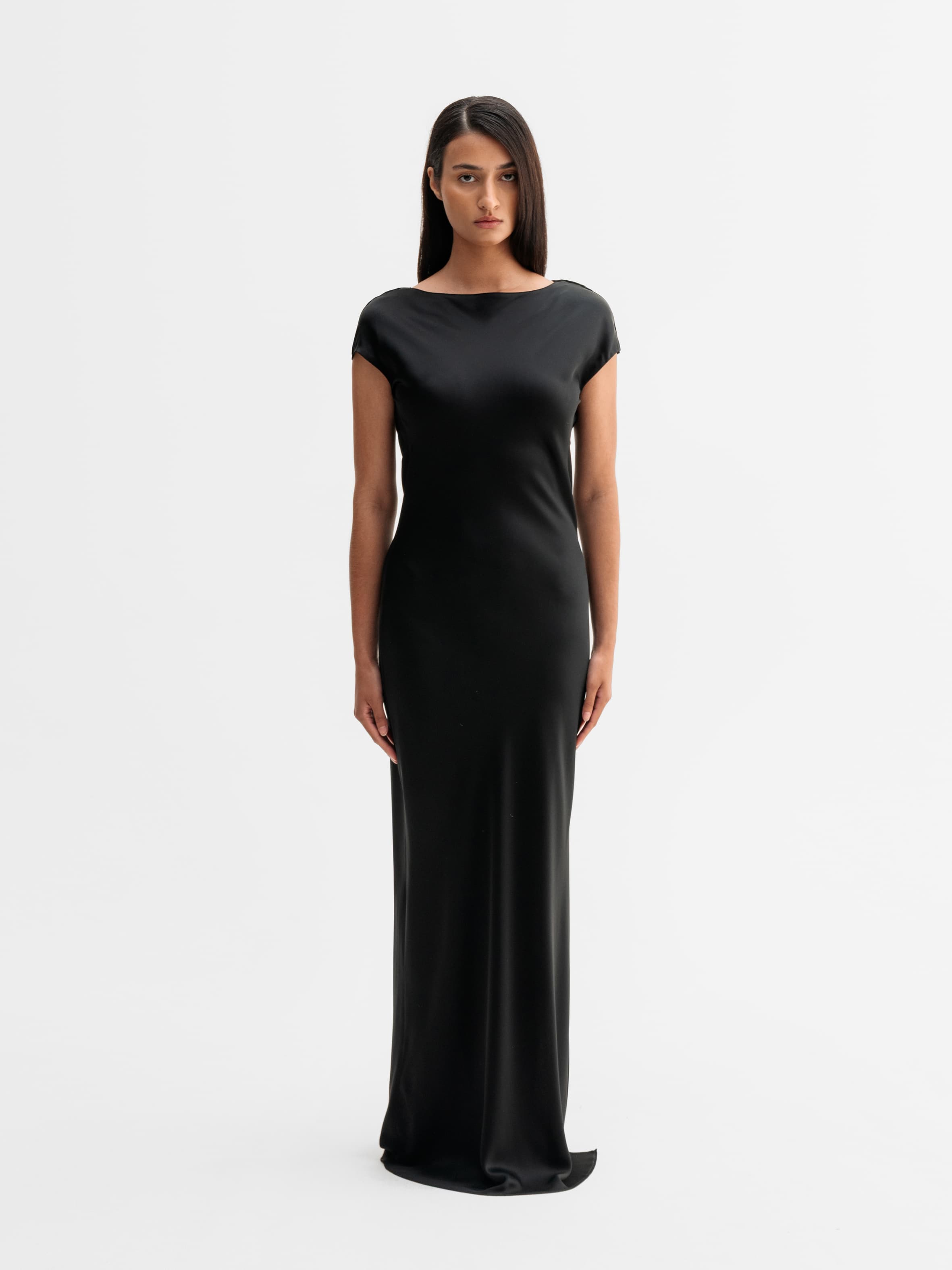 Yuni satin dress black