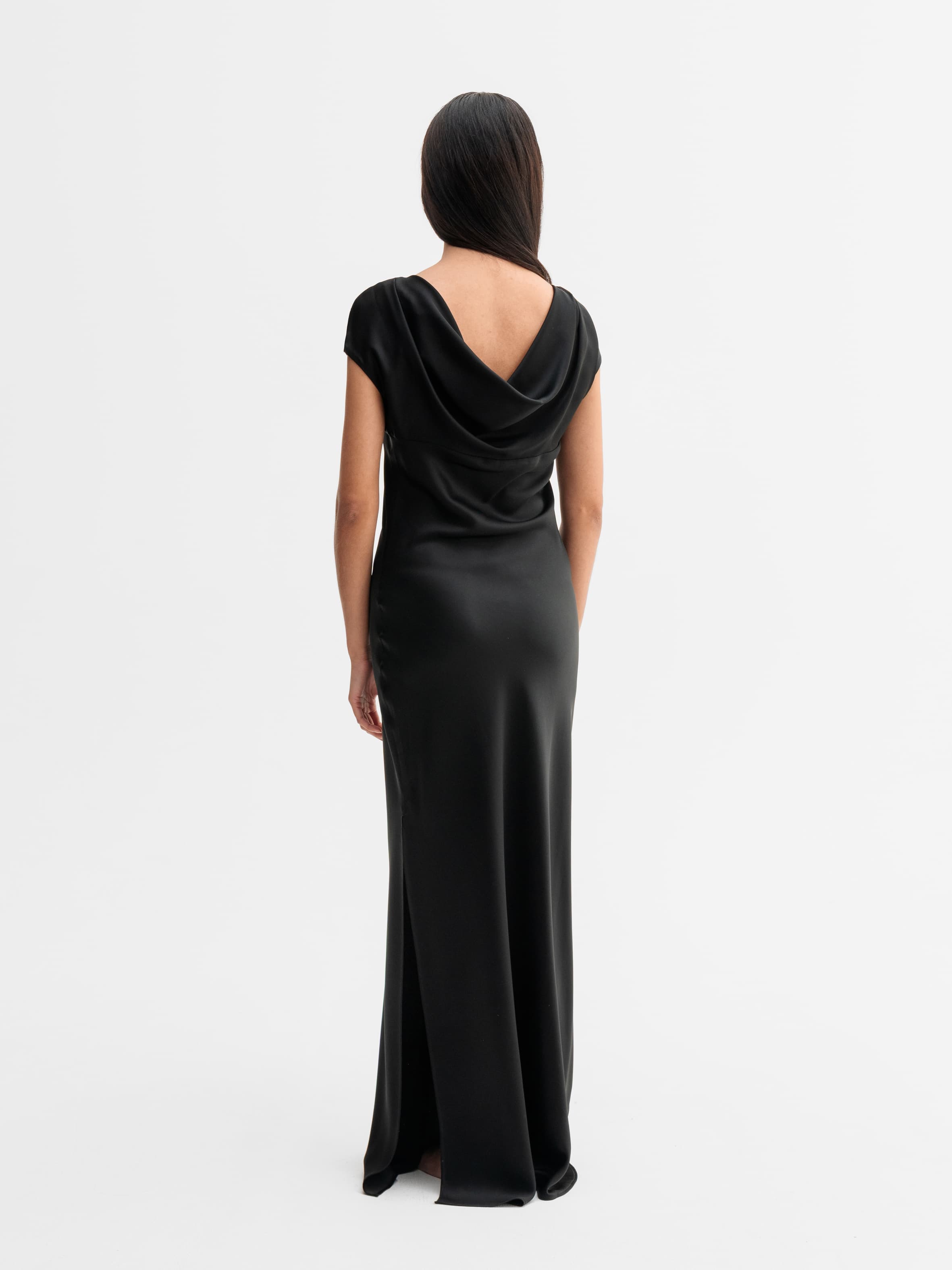 Yuni satin dress black