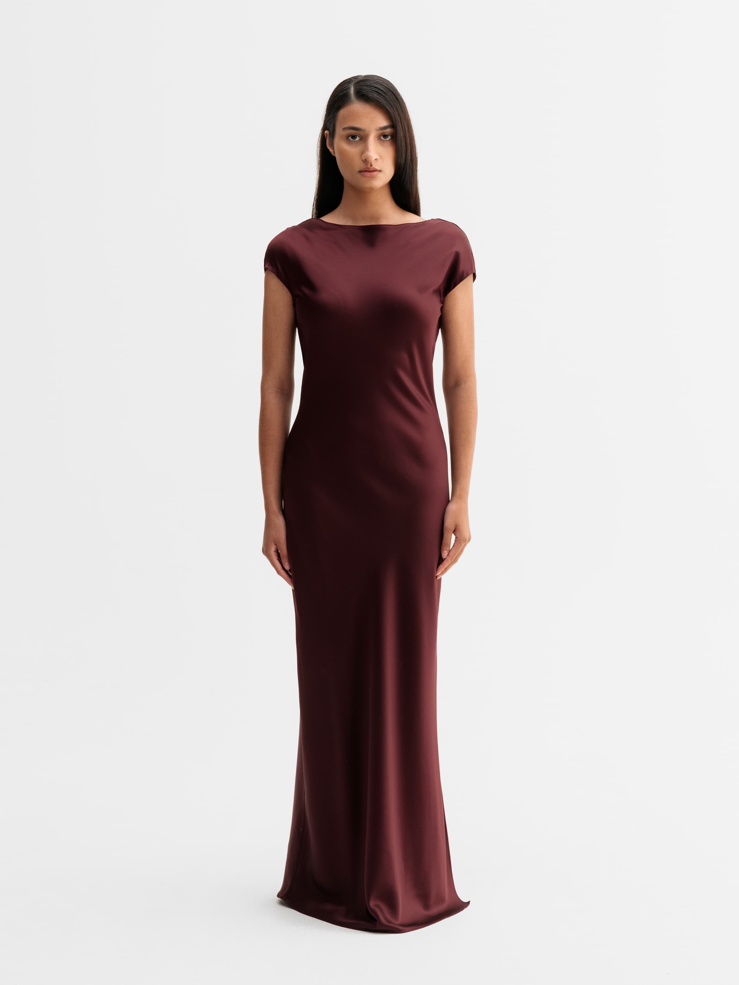 Yuni satin dress burgundy