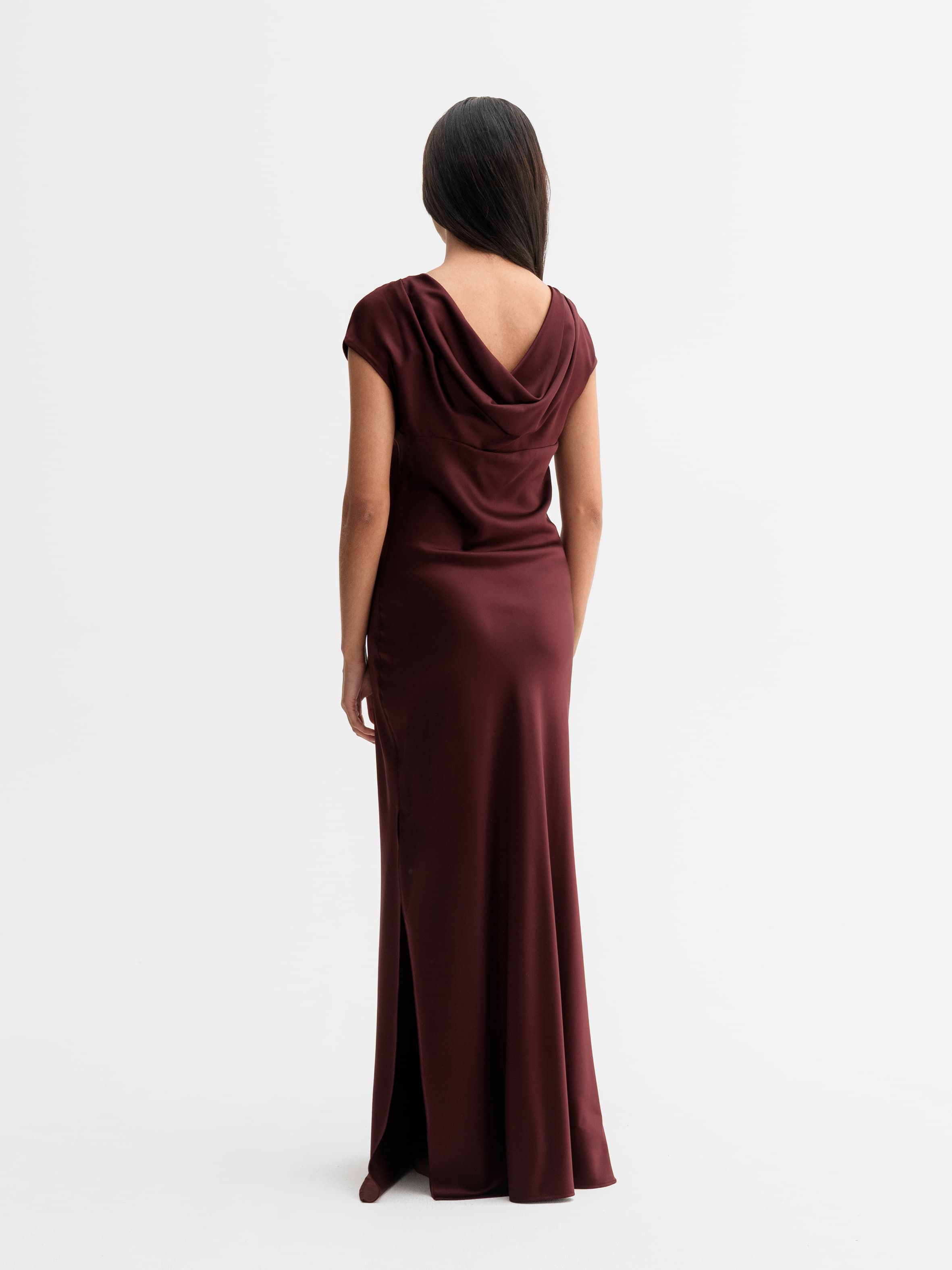 Yuni satin dress burgundy