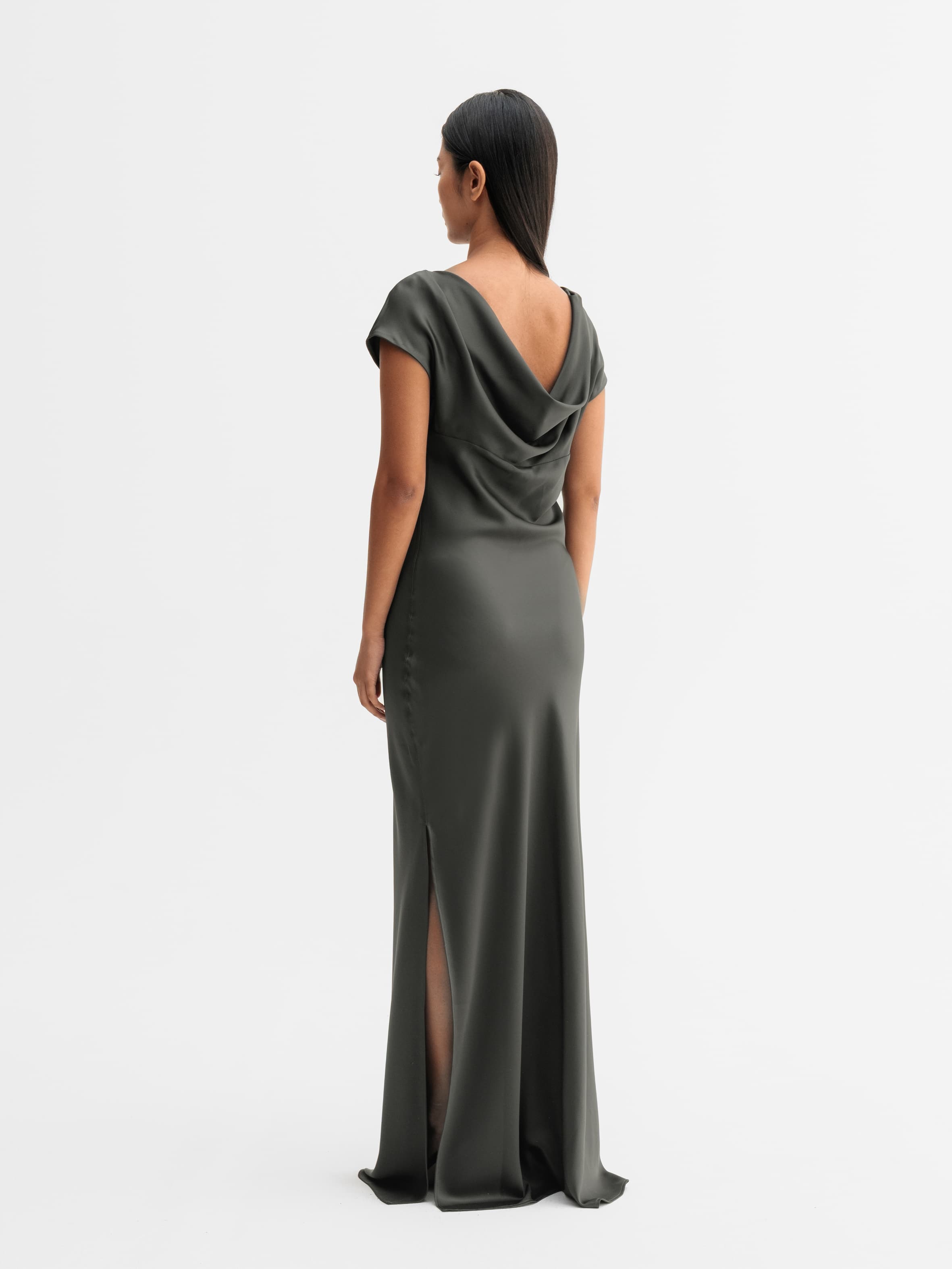 Yuni satin dress wood