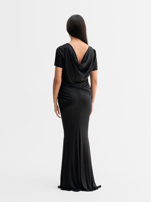Back view of Ahlvar Gallery Yuni jersey tee in Black
