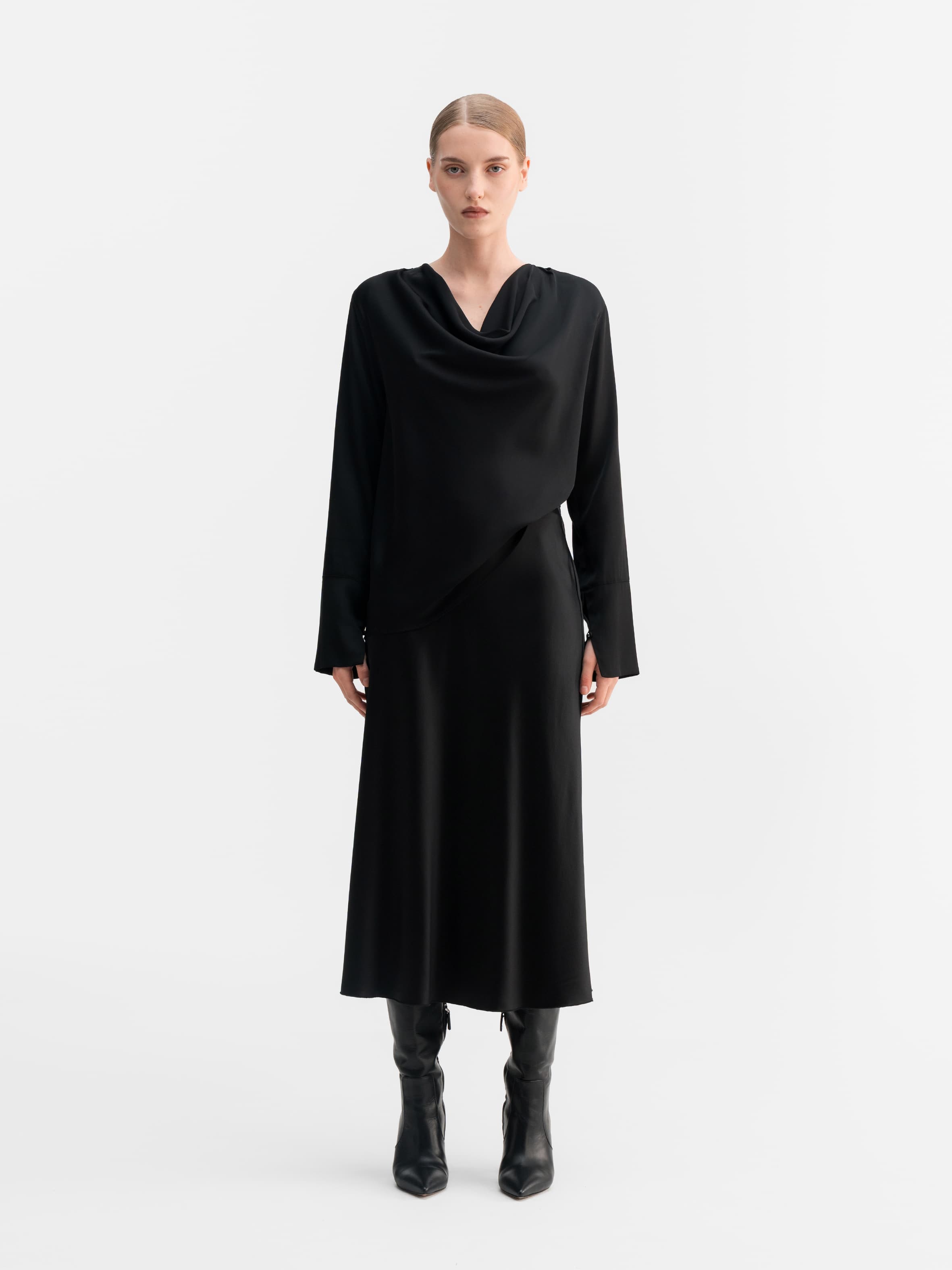 Zia silk blouse black