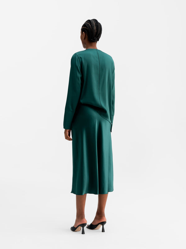 Zia silk blouse dark emerald