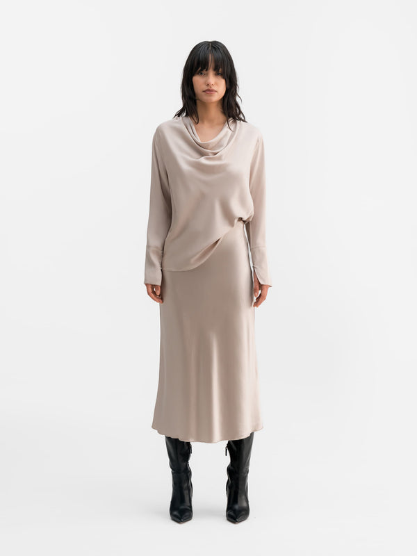 Zia silk blouse greige