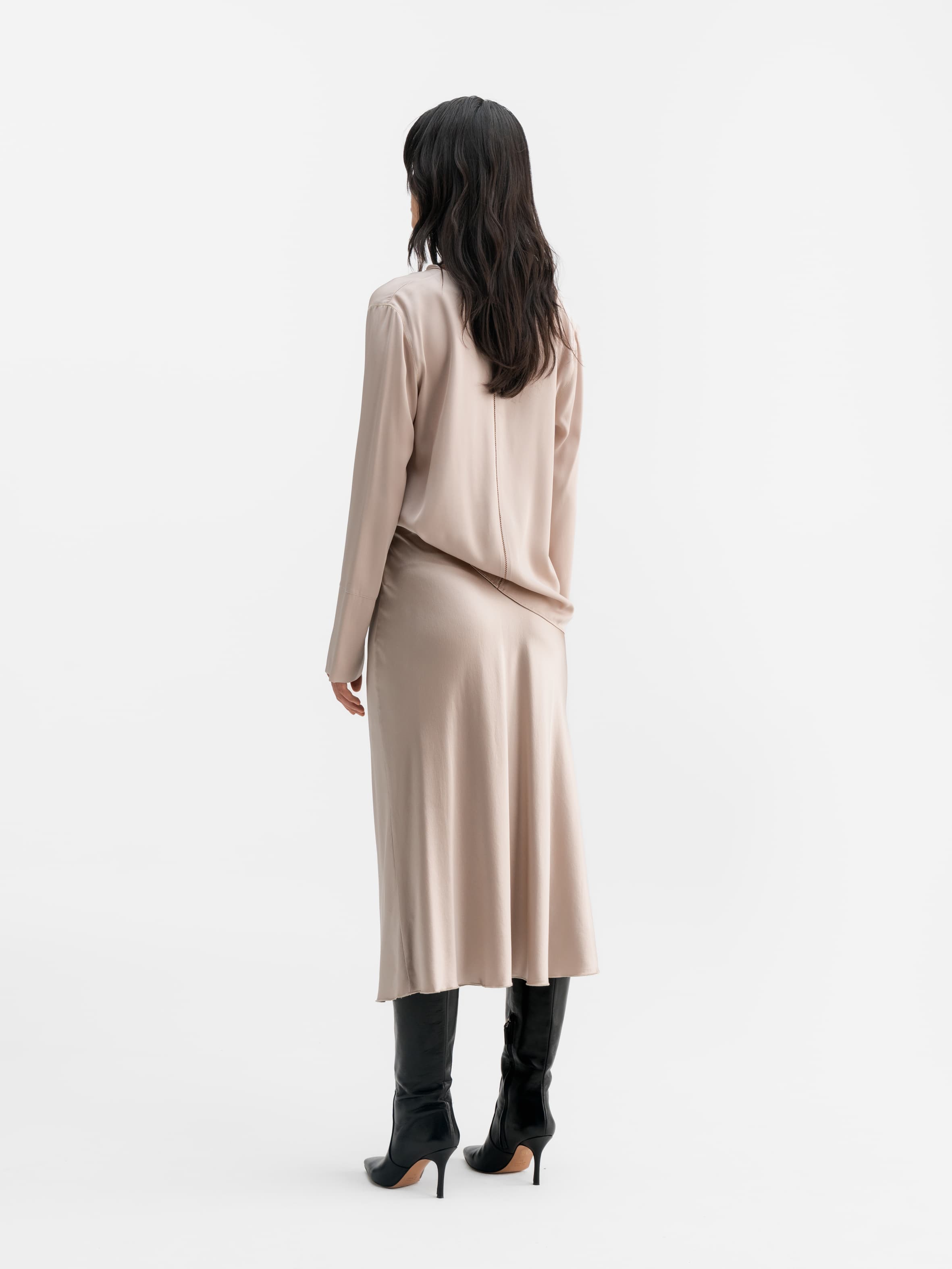 Zia silk blouse greige
