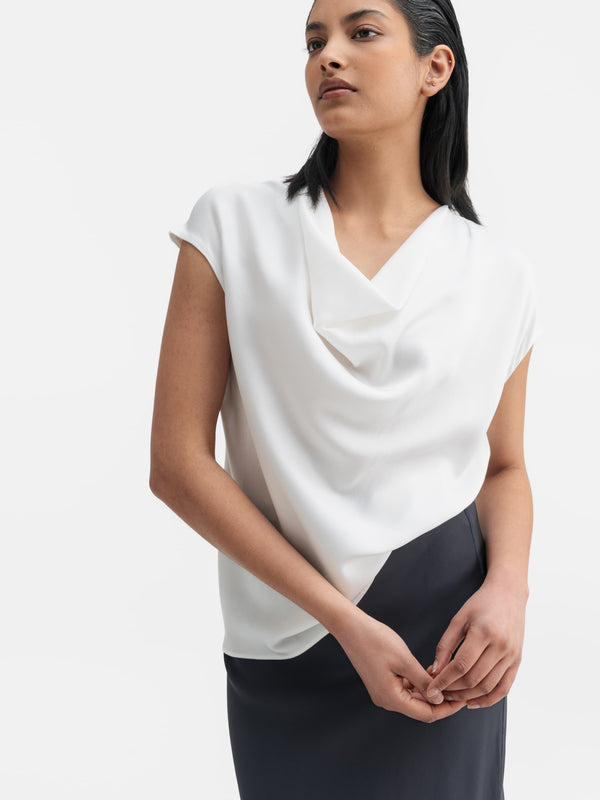 Zia silk top white