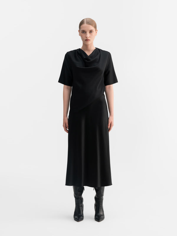 Zia silk tee black