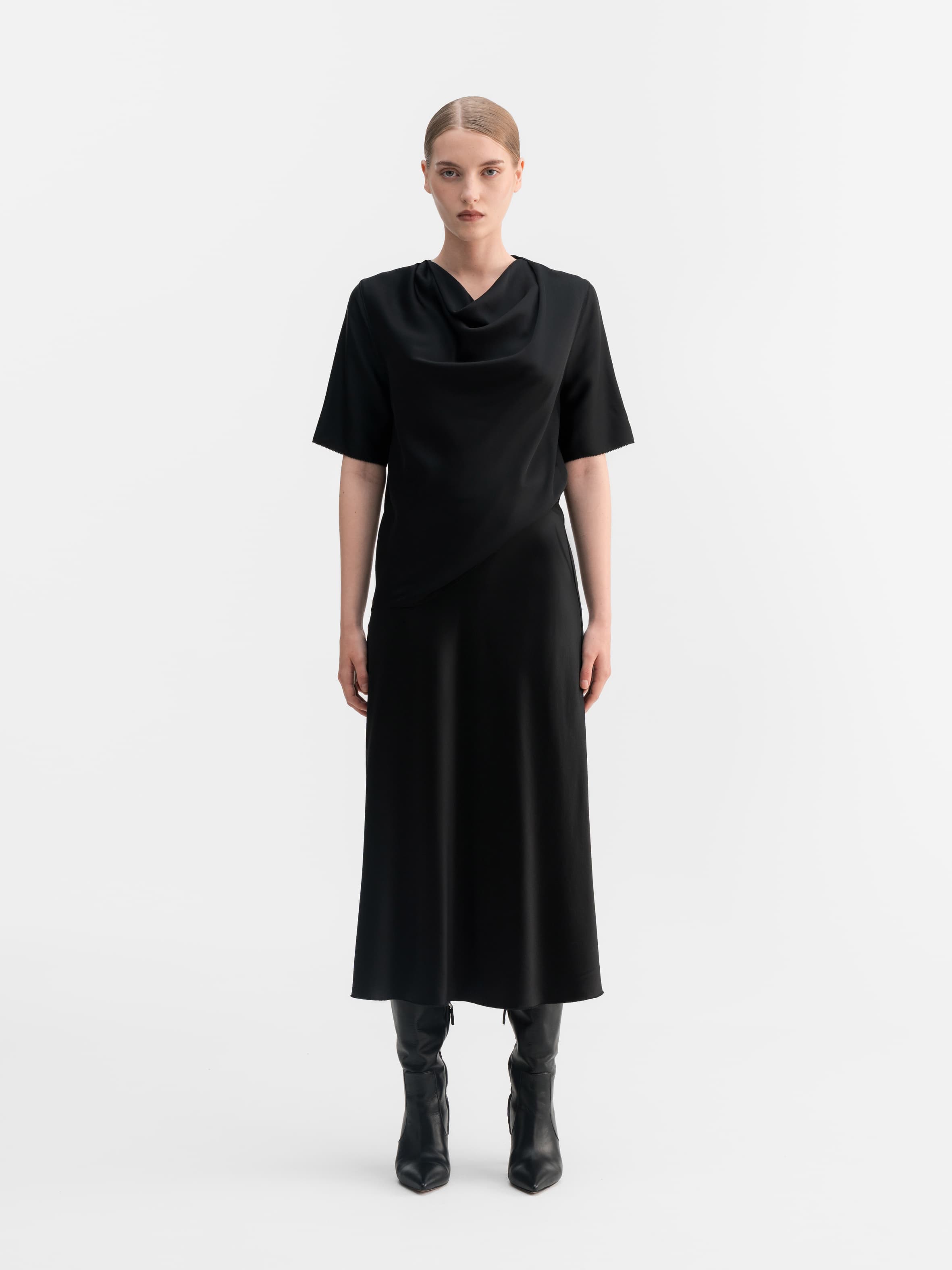 Zia silk tee black