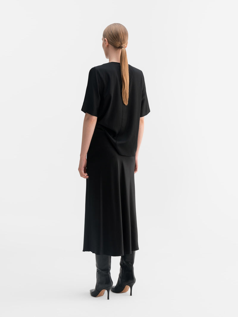 Zia silk tee black