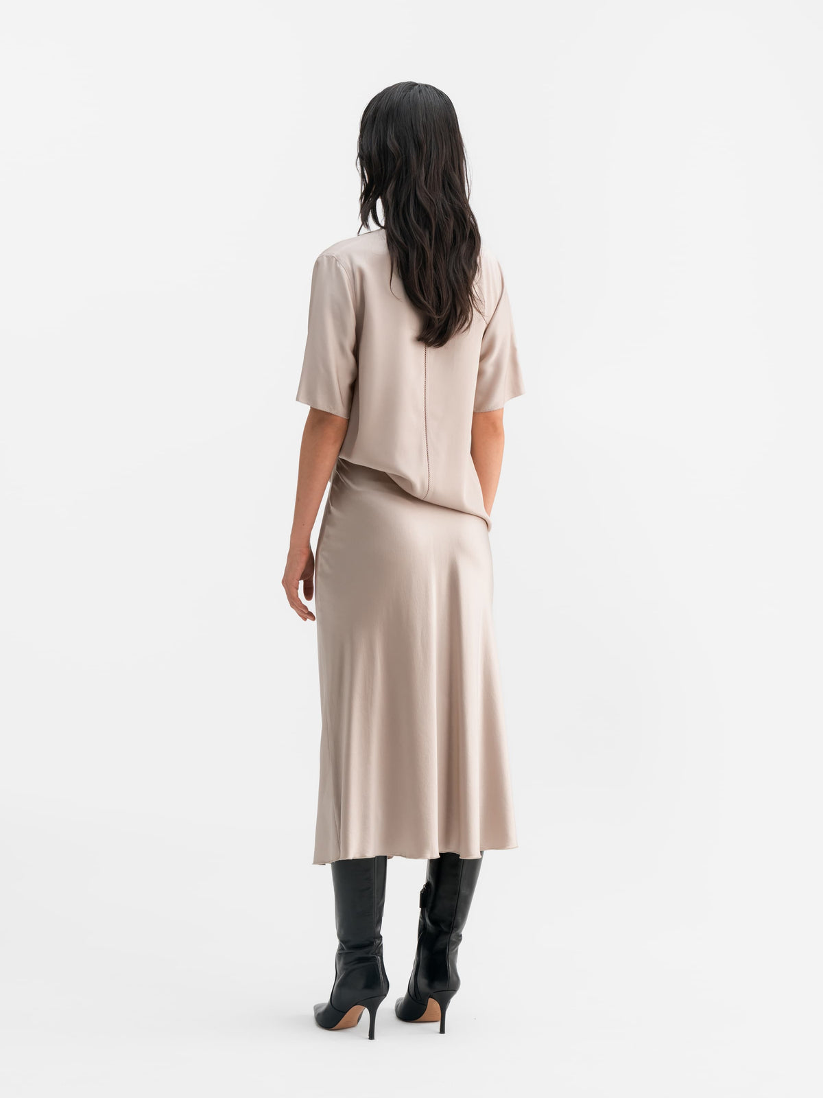 Zia silk tee greige