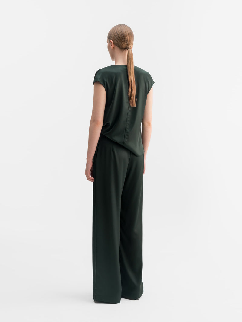 Zia satin top deep forest