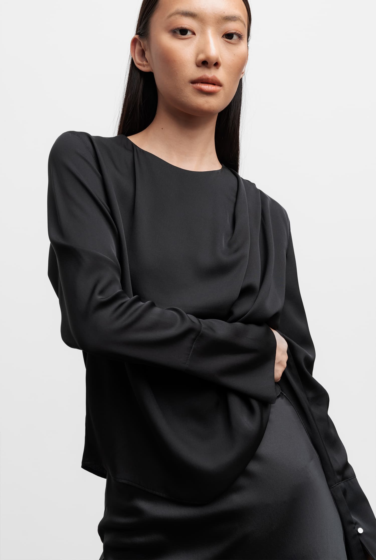 Zuri silk blouse Black