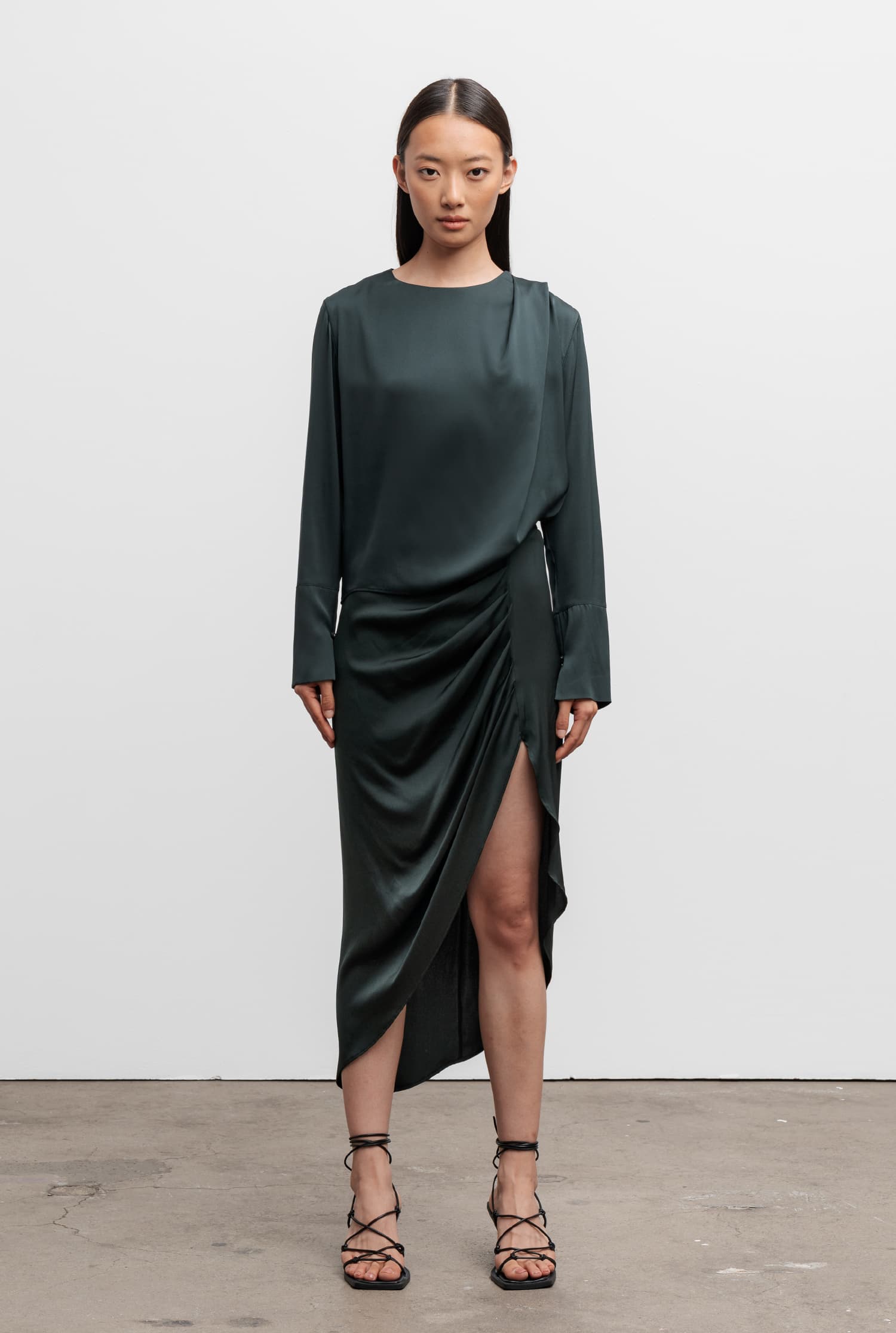 Zuri silk blouse deep forest