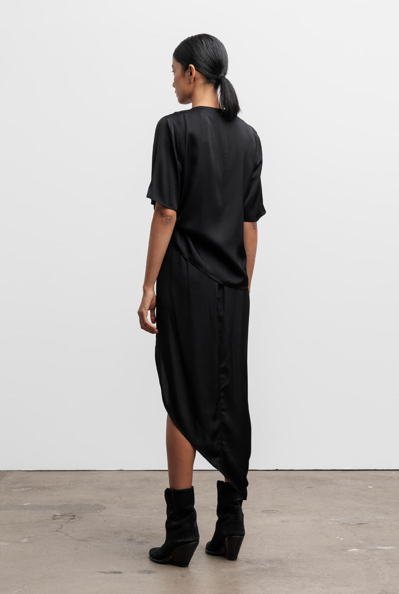 Zuri silk tee black