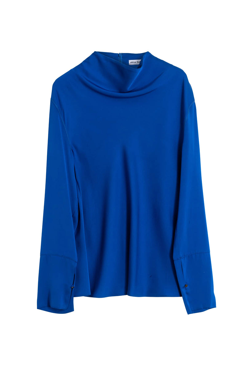 Ayumi silk blouse cobalt blue