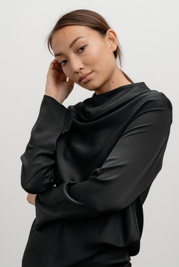 Ayumi silk blouse dark grey