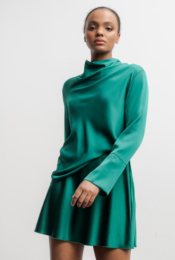 Ayumi silk blouse emerald green