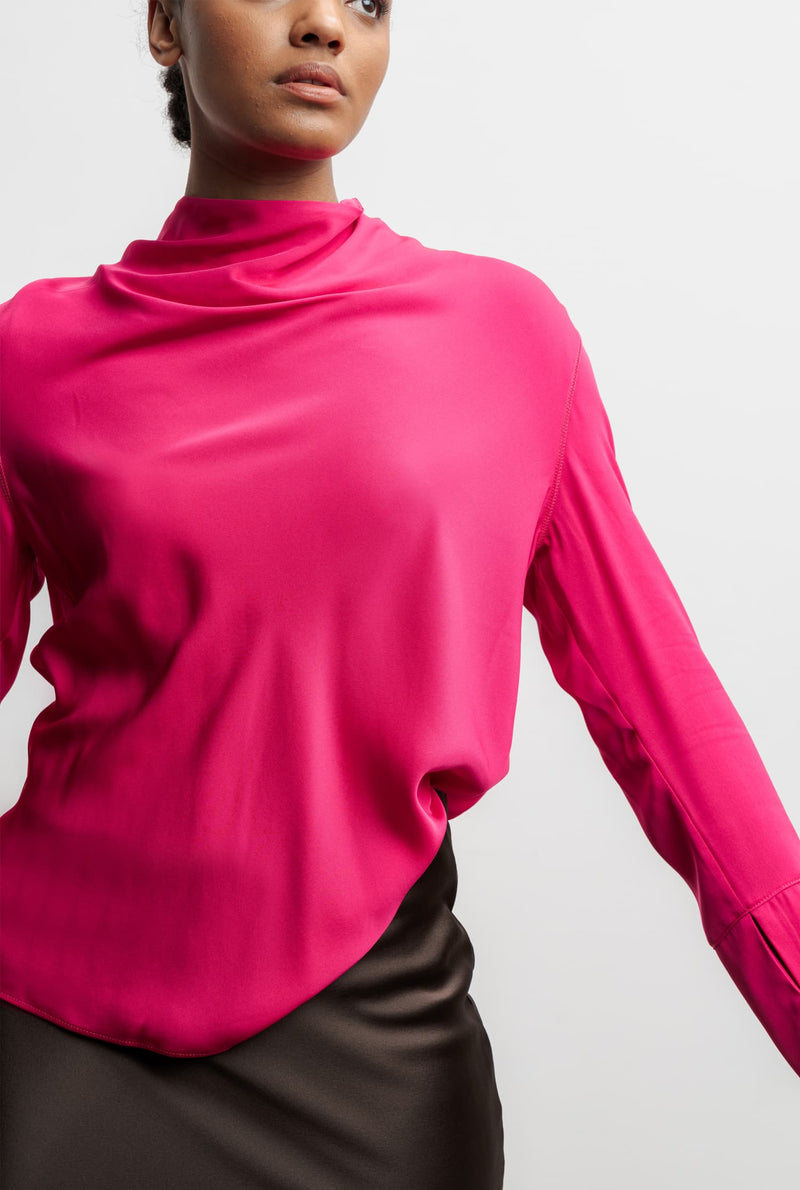Ayumi silk blouse fuchsia pink