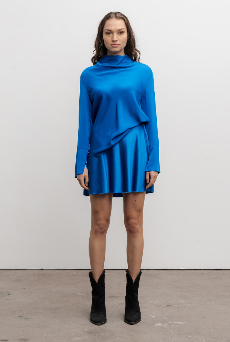 Ayumi silk blouse cobalt blue