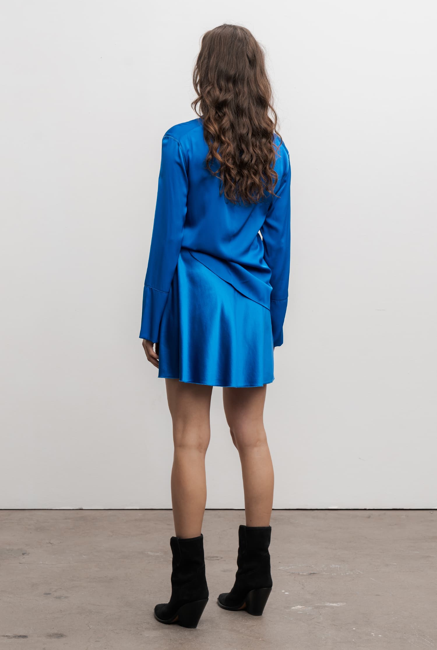 Ayumi silk blouse cobalt blue