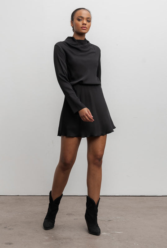 Ayumi silk dress black