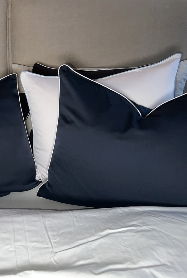 Silk pillow cover blue grey