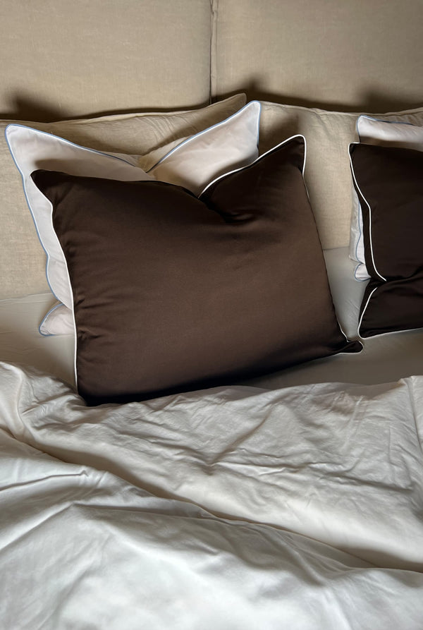Silk pillow cover dark brown