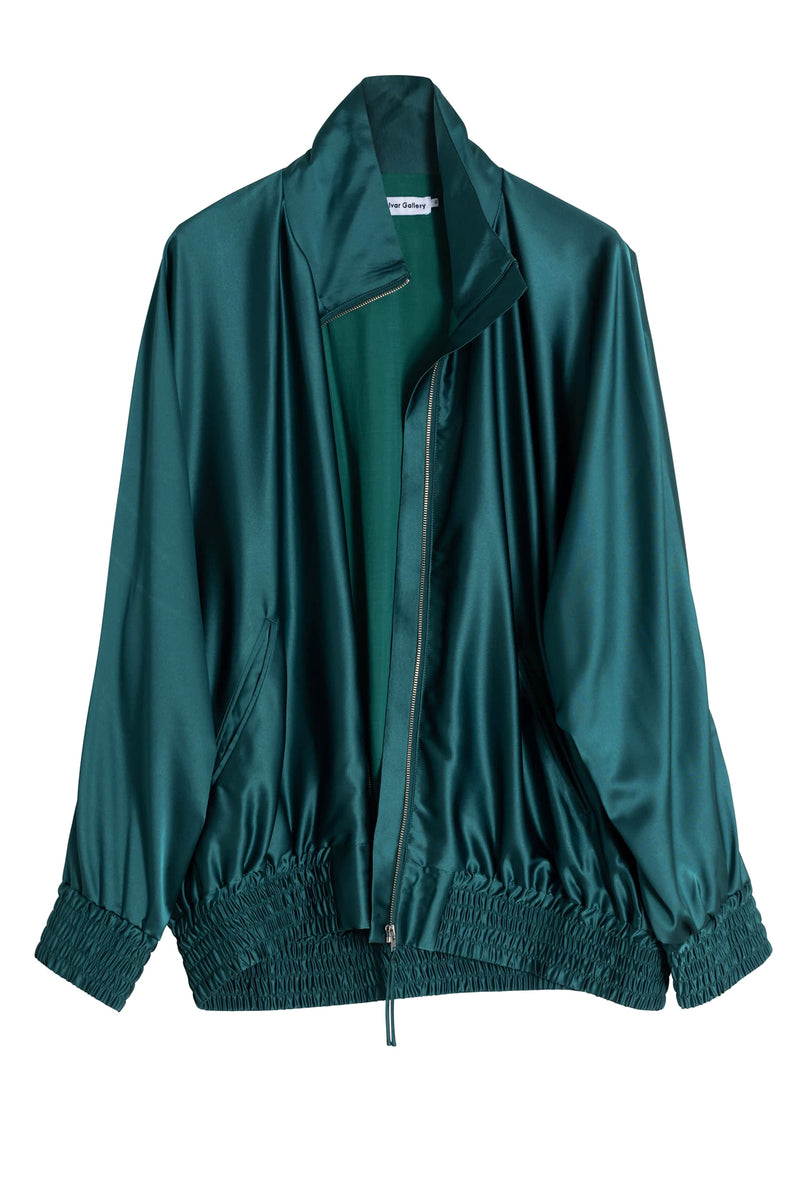 Faith satin jacket emerald green