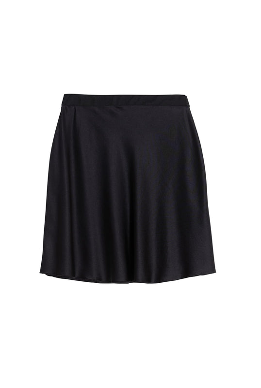 Hana silk short skirt black