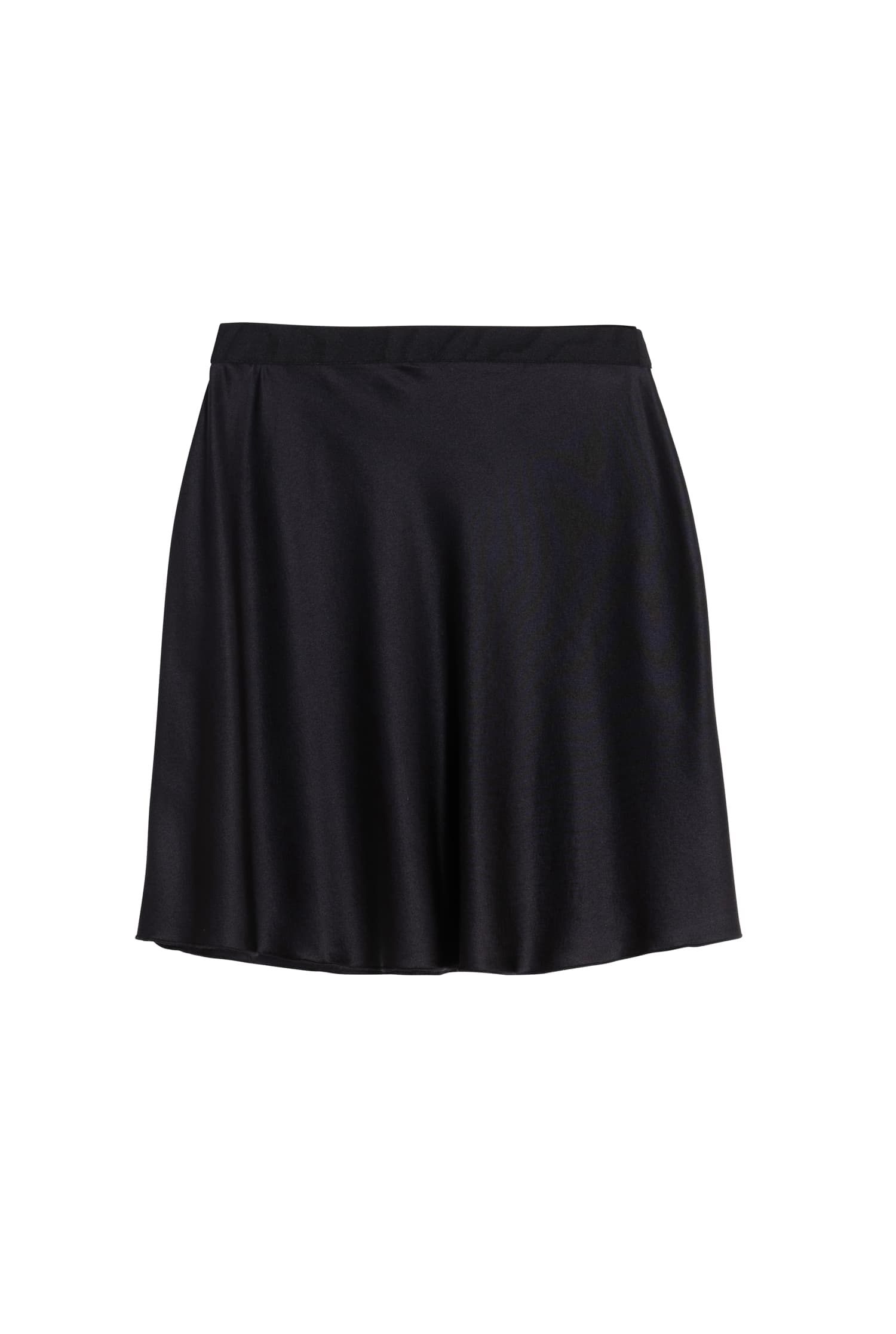 Hana silk short skirt black