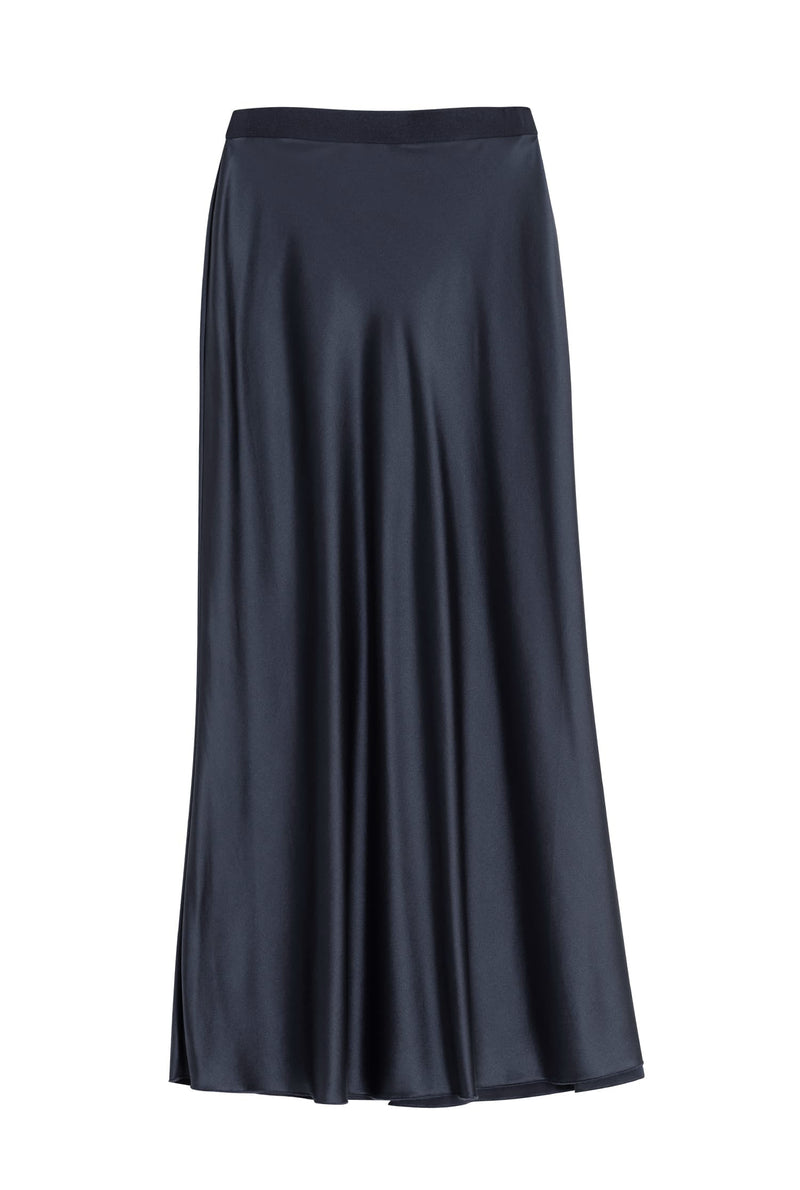 Hana silk skirt blue grey