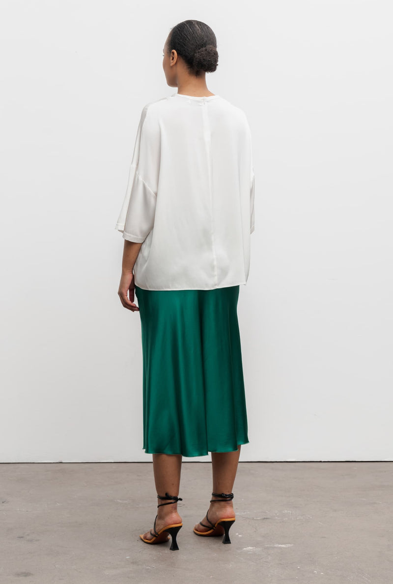 Hana silk skirt emerald green