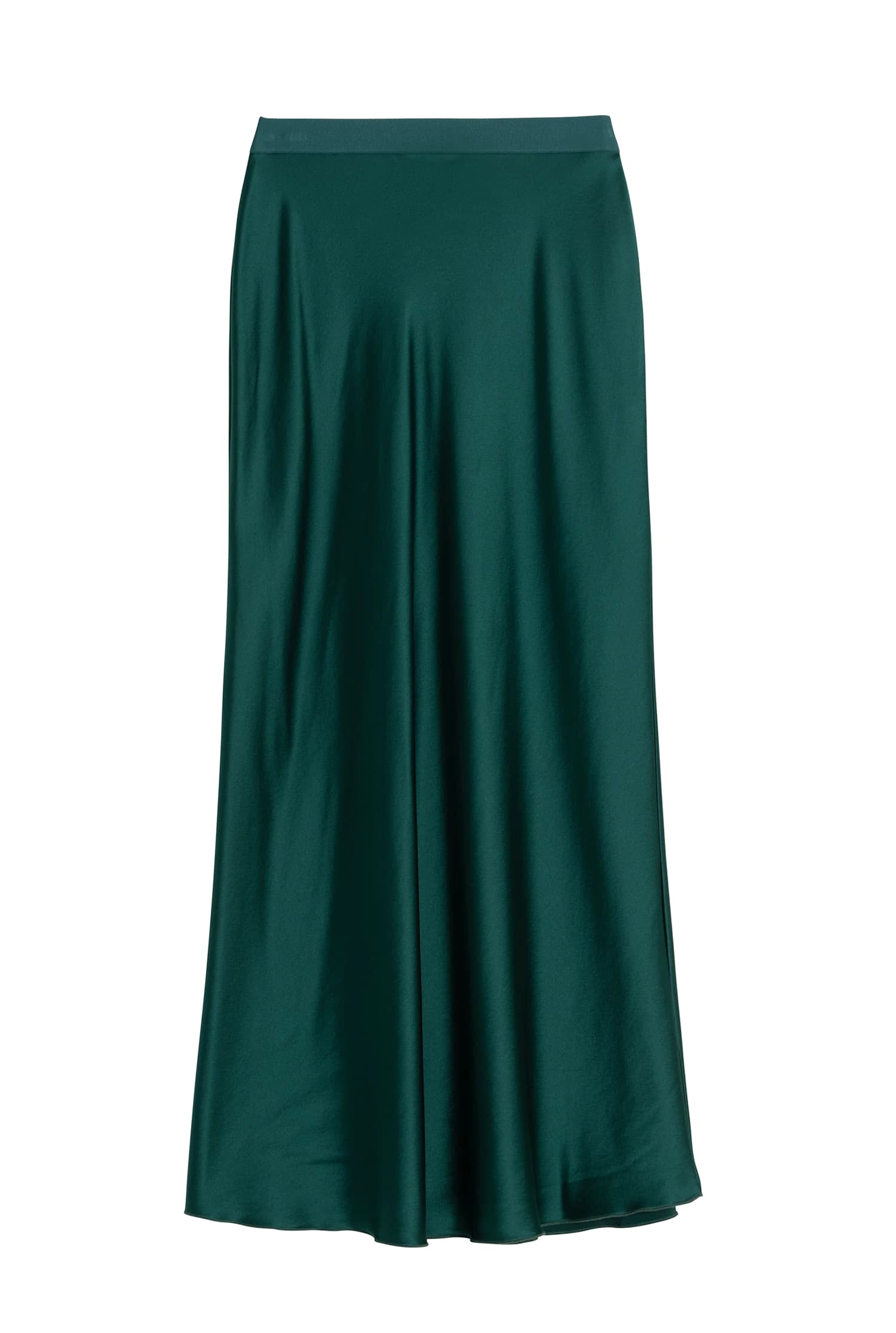 Hana satin silk skirt emerald green