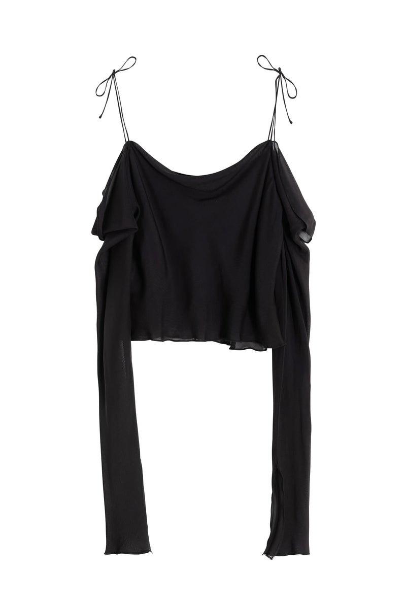 Hina silk blouse black