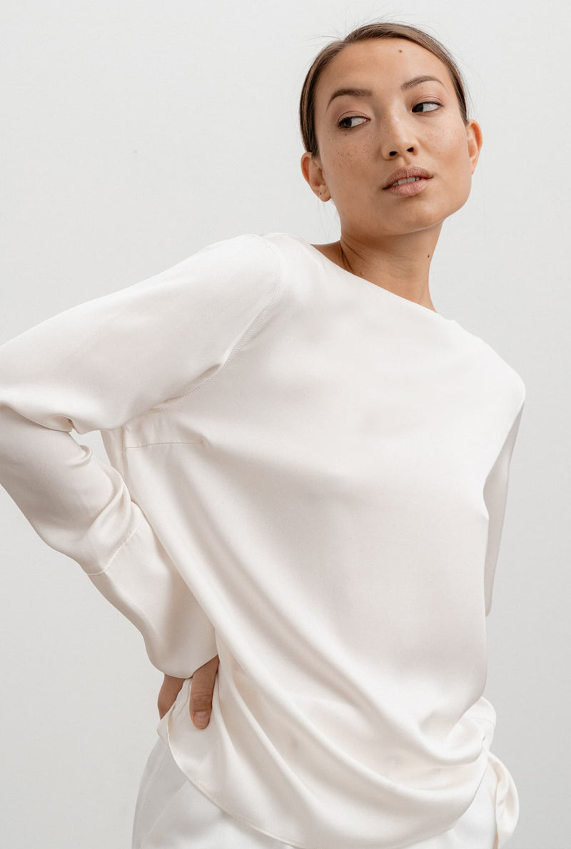Kelly silk blouse off-white