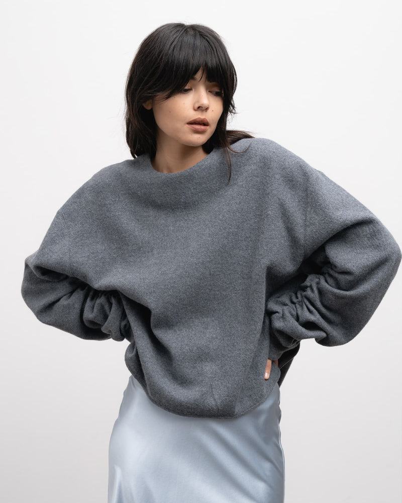 Kojo wool teddy sweater grey melange