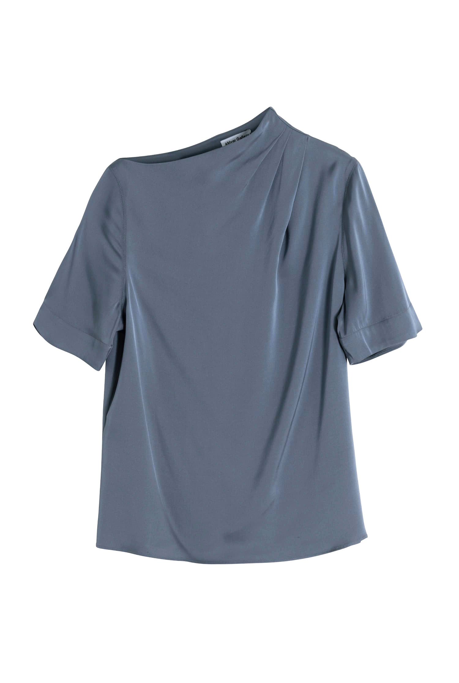 Lima silk tee steel blue
